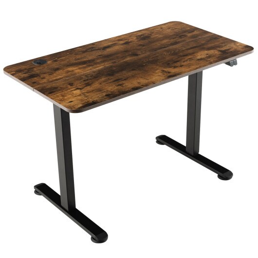 45.5 Inch Electric Height Adjustable Standing Desk with 2-Button Controller and Metal Frame