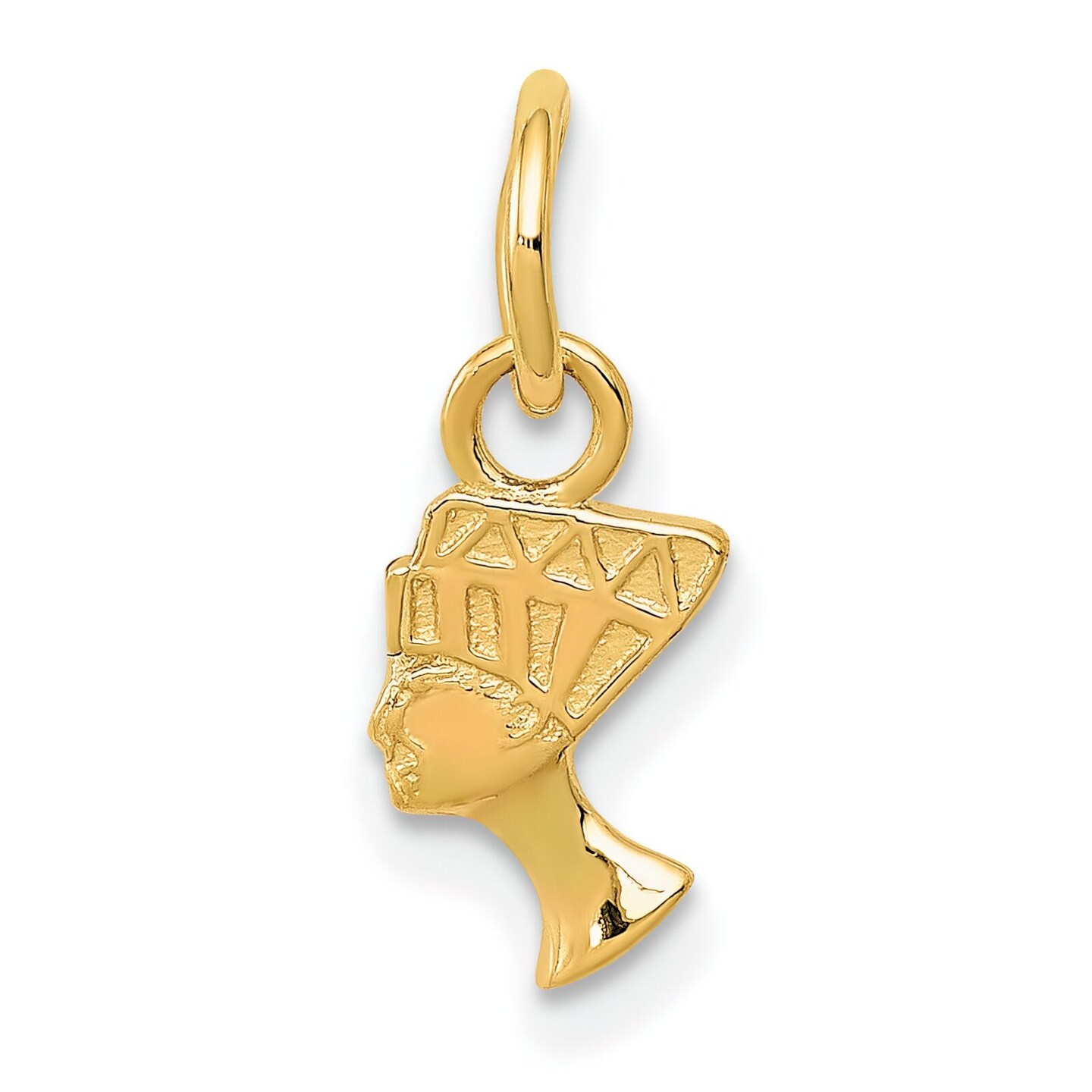 14K Gold Queen Nefertiti Charm Egyptian Jewelry 15mm x 6mm