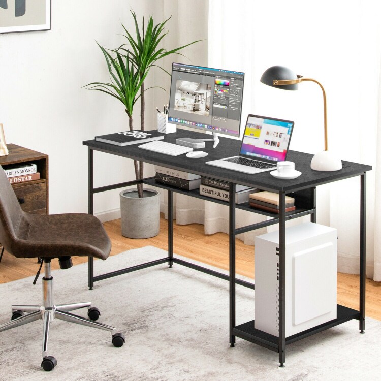 55 Inch Computer Desk with Power Outlets and USB Ports for Home and Office