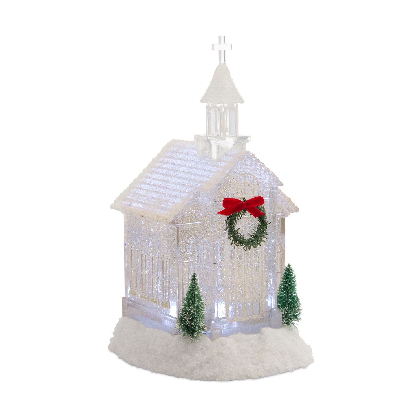 Contemporary Home Living 10.5&#x22; LED Church Snow Globe with Hour Timer - Battery Operated
