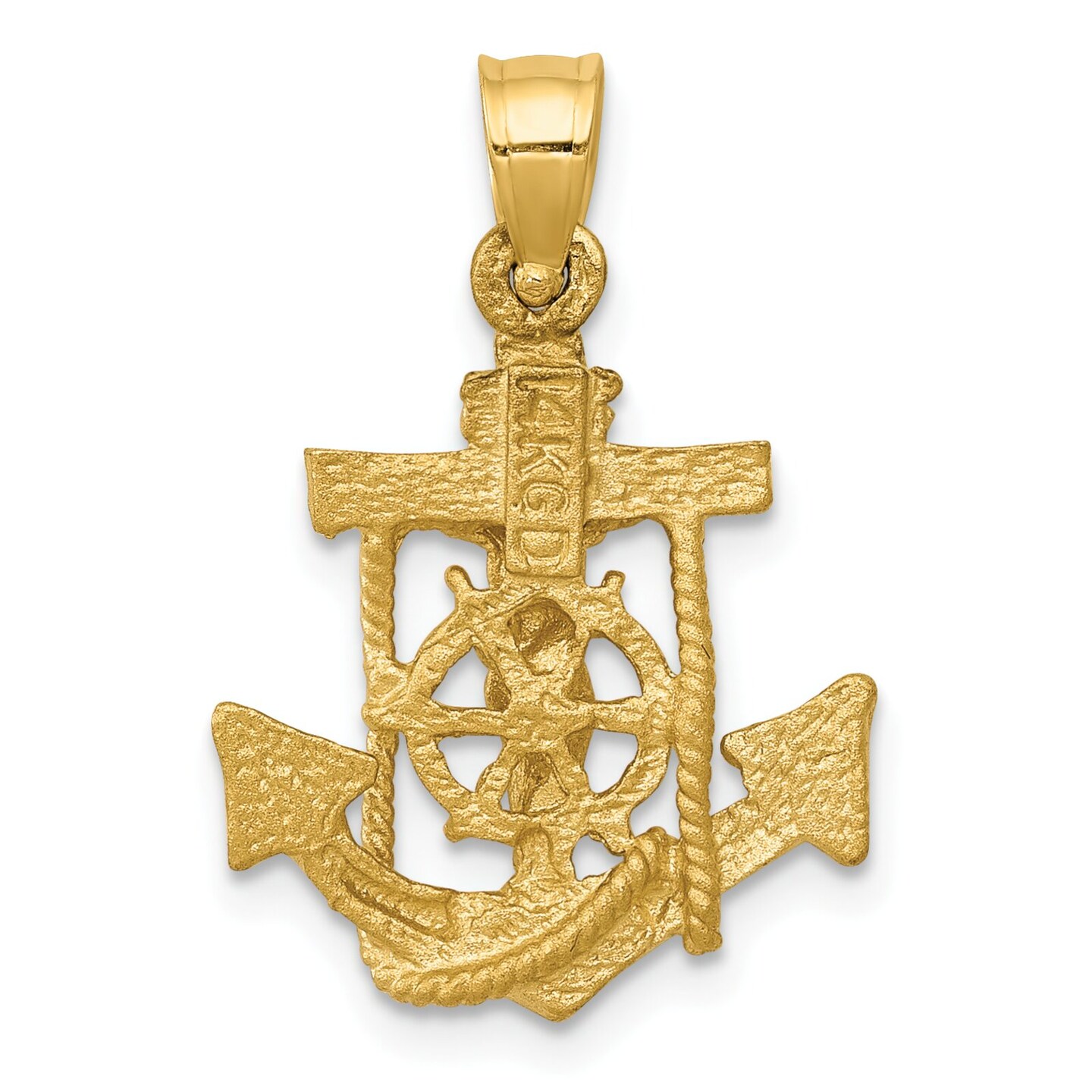 14K Yellow Gold Mariners Cross Pendant Charm Jewelry 24mm x 15mm
