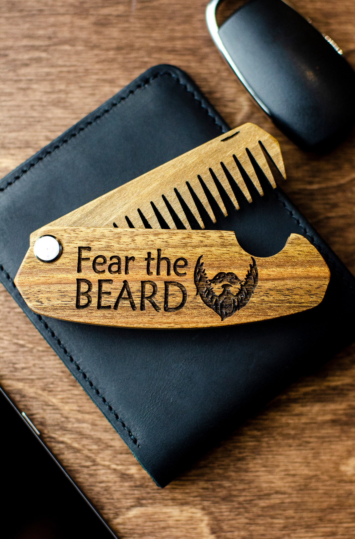 Wooden Beard Comb, Christmas Gift for Men, Personalized Groomsmen Gifts
