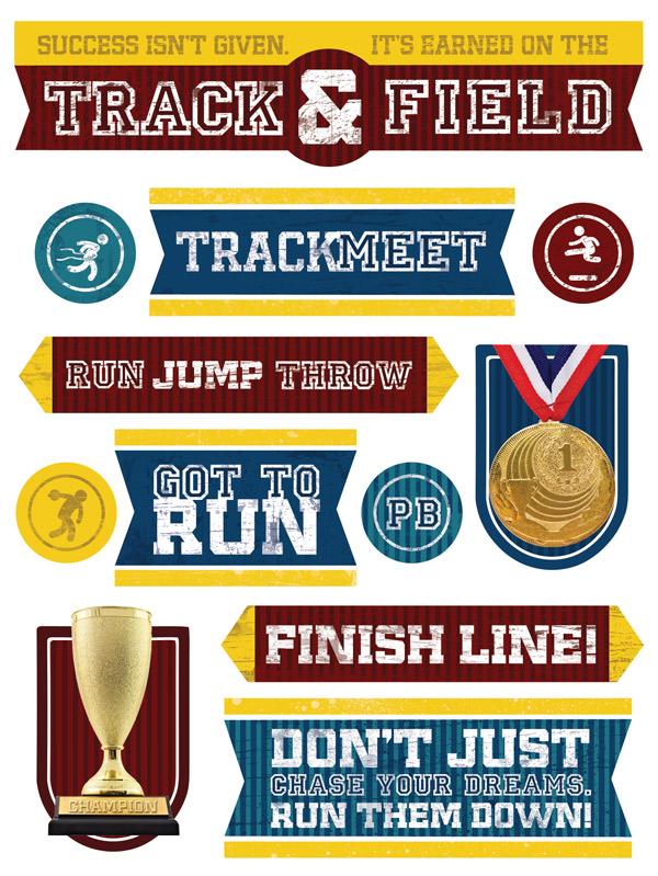 Track Meet Sticker Paper House Track & Field Chipoxy Dimensional Stickers | Michaels