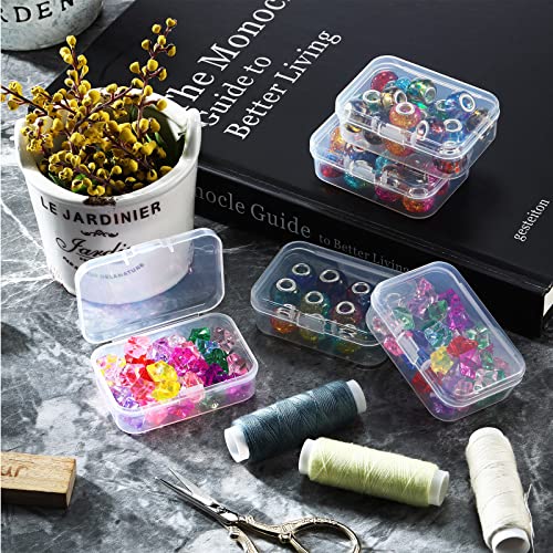 SATINIOR 24 Packs Small Clear Plastic Beads Storage Containers Box with Hinged  Lid for Storage of Small Items, Crafts, Jewelry, Hardware (2.5 x 1.7 x 0.8  Inches)