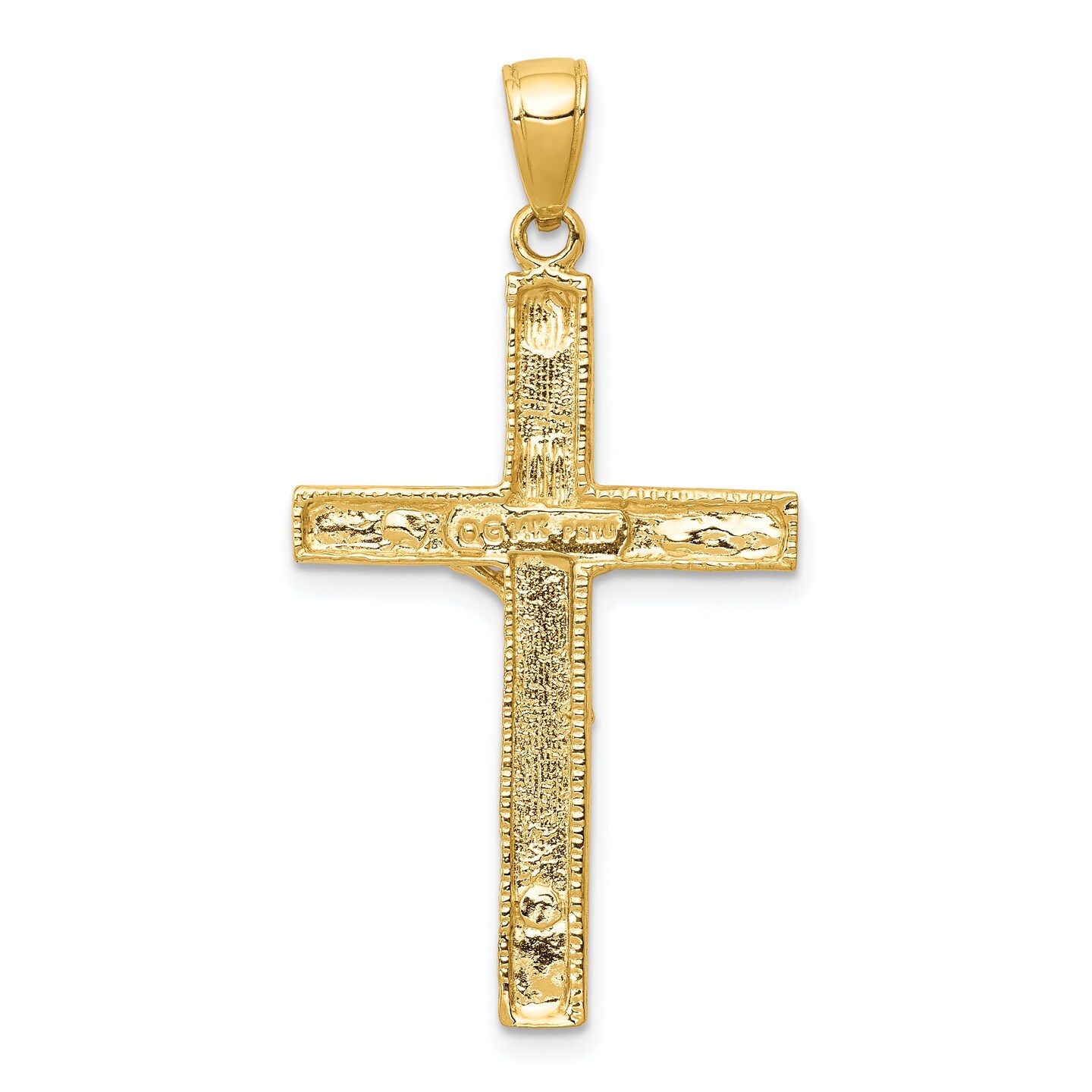 14K Gold Crucifix Pendant Charm Jewelry 38 x 20mm
