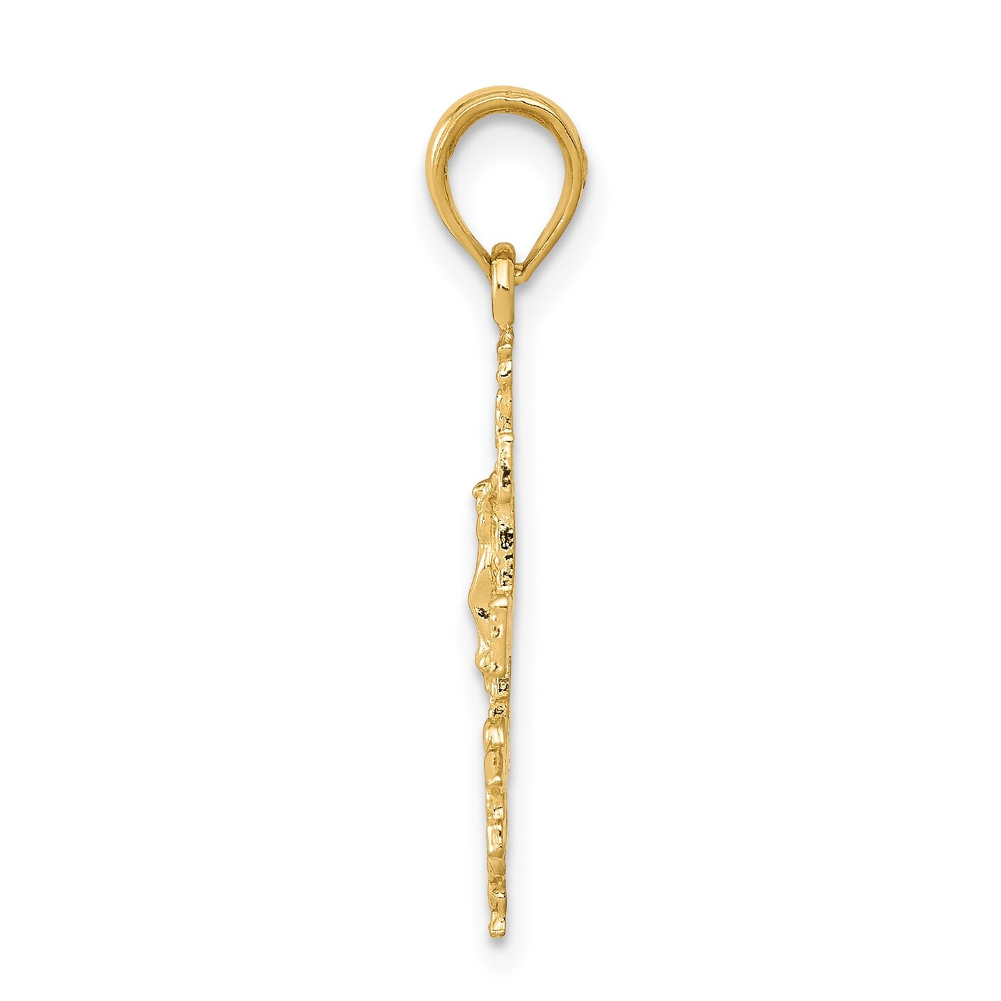 14K Yellow Gold Caravaca Cross Pendant Charm Jewelry