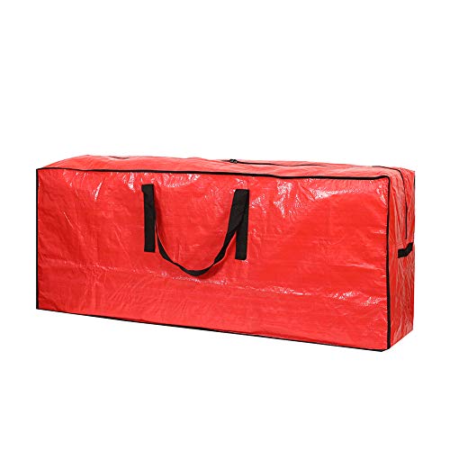 Christmas Tree Storage Bag - Fits Up to 7.5 ft Holiday Xmas Disassembled Trees with Durable Reinforced Handles & Dual Zipper - Waterproof Material Protects from Dust,Moisture(Red)