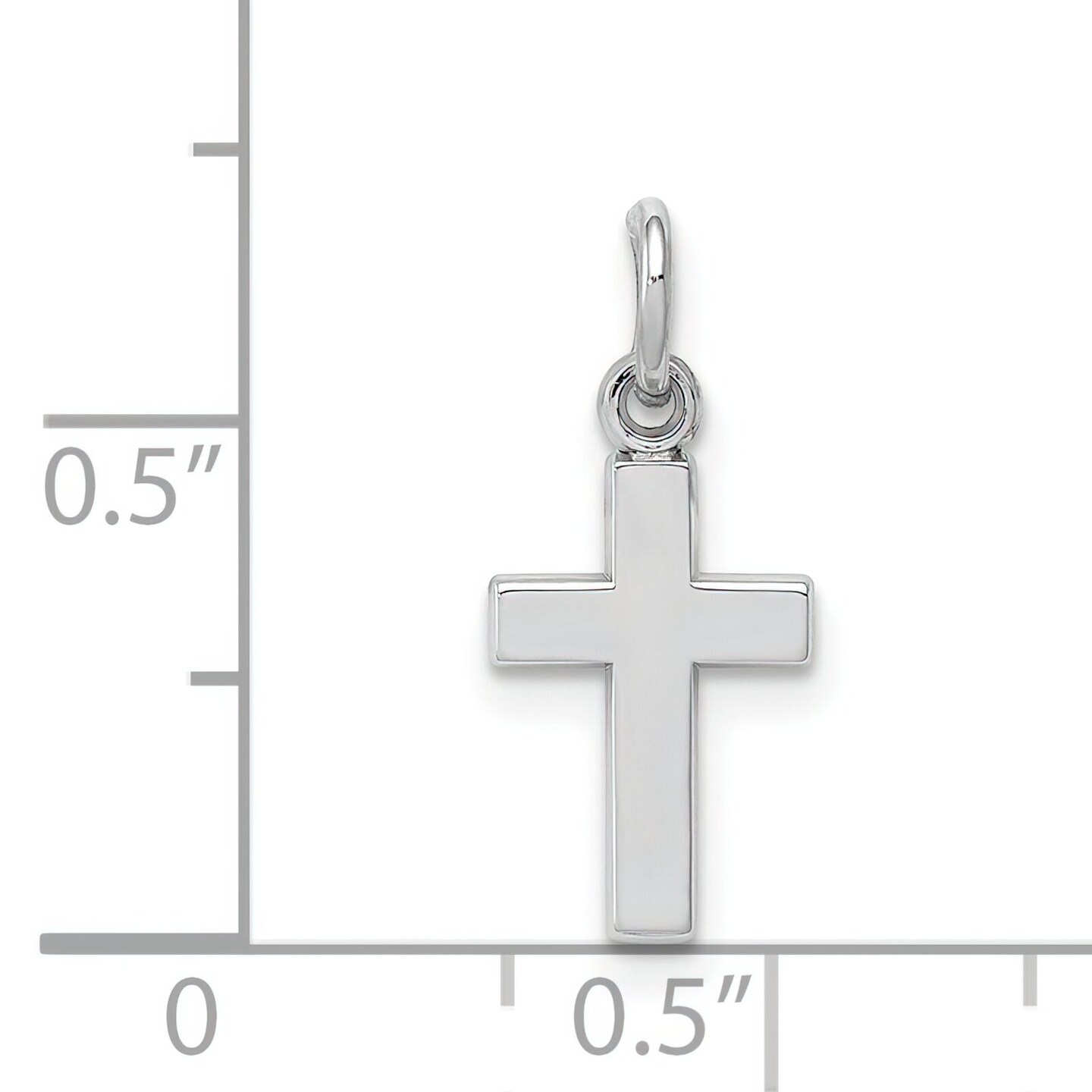 Men&#x27;&#x27;s Ladies 14K White Gold Solid Polish Crucifix Cross Religious Charm Pendant