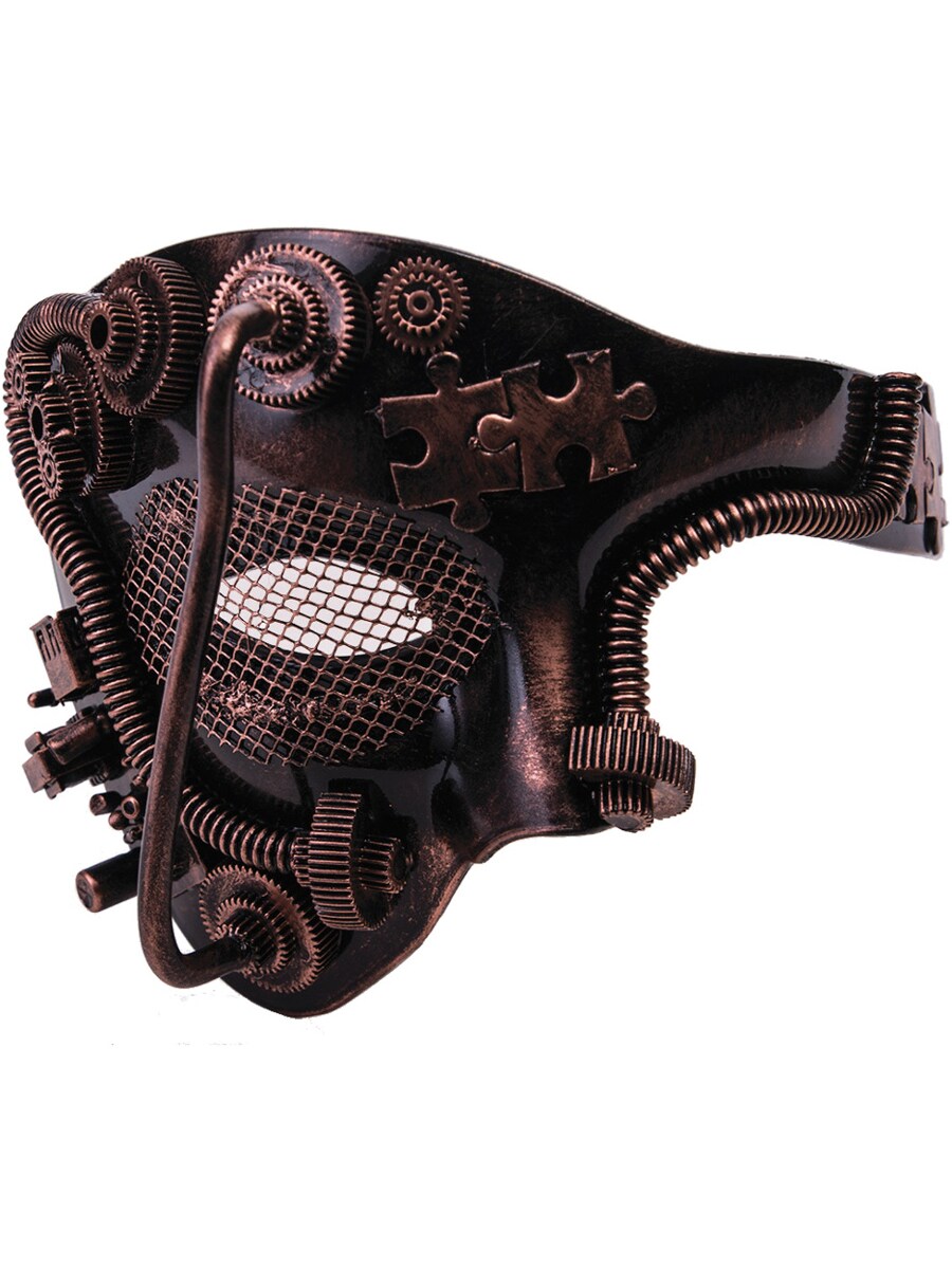 Adults Steampunk Robot Venetian Bronze 1 Eye Mask Costume Accessory