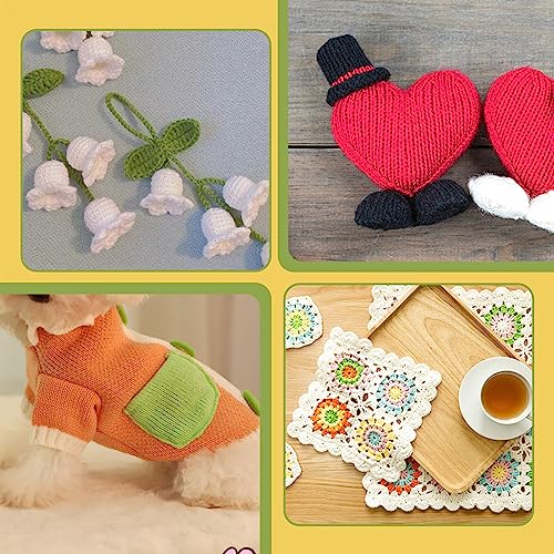 54 Pieces Crochet Needles Set, Crochet Hooks Kit with Storage Case, Ergonomic Knitting Needles Blunt Needles Stitch Marker DIY Hand Knitting Craft Art Tools for Beginners-Pink