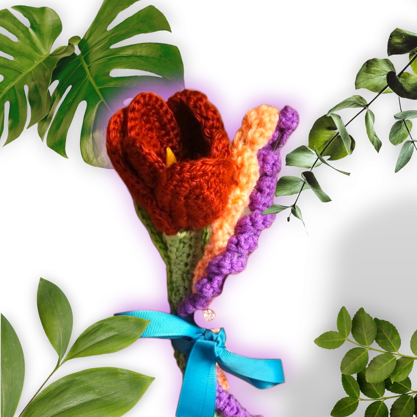 Crochet Lavender Flowers image 2