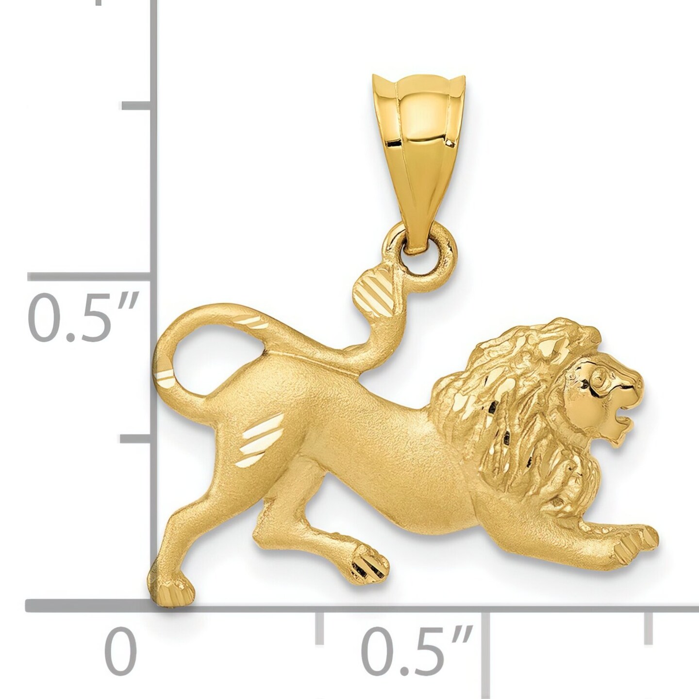 14K Gold Lion Charm Jewelry FindingKing 19mm Long X 20mm Wide Approx.