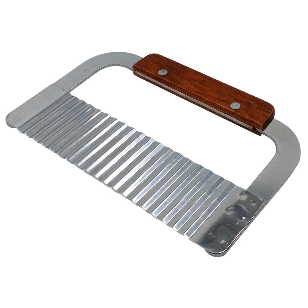 Crinkle Cutter Vegetable Garnisher, Stainless Steel/Wood