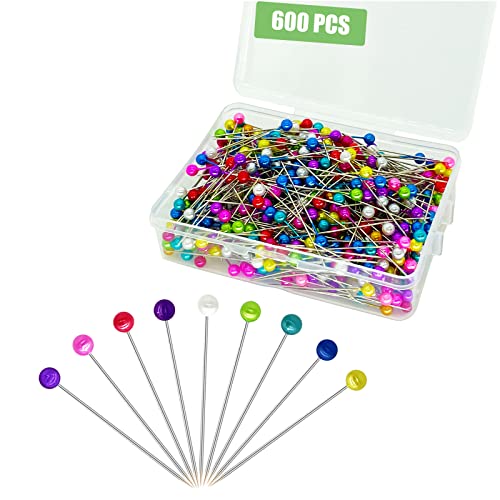 1200 Pieces Sewing Pins for Fabric with Colored Ball Head (1.5 inch, 12  Colors)