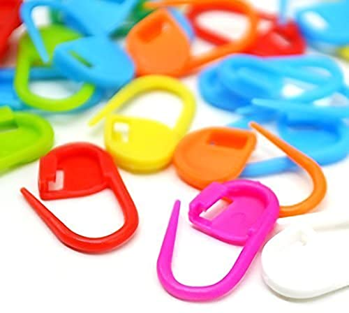 100PC Mix Color Knitting Stitch Counter Crochet Locking Stitch Markers  Stitch Needle Clip Knitting Crochet Markers (100)