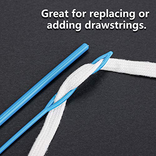 Hoyols Drawstring Threader - 7pcs Set, Bodkin Threader, Sewing Loop Turner, Elastic Threaders Tweezers, Quick & Easy Flexible Rethread Drawstrings