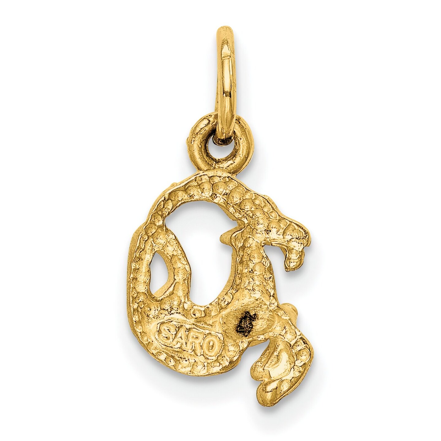 14K Yellow Gold Capricorn Zodiac Charm Pendant Jewelry 18 X 10mm