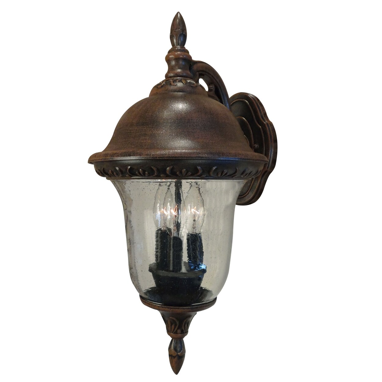 Special Lite Products Glenn Aire F-2991-CP-SG Medium Top Mount Light with Seedy Glass - Copper