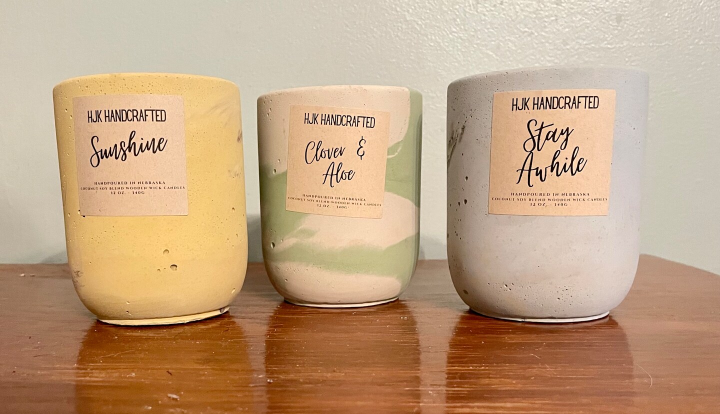 Signature Collection-Handcrafted Wooden Wick Coconut/Soy Cement Candle