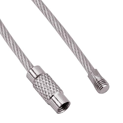 Keychain, 12 Pack of 4.3 Inches Stainless Steel Wire Ring 2mm Cable Loop Rings for Hanging Luggage Tag, Keys and ID Tag Keepers - Silver