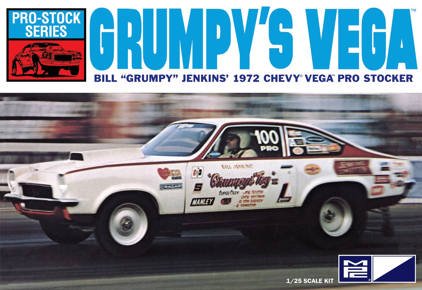 Round2  44951 MPC 1972 Chevy Vega Bill Grumpy Jenkin&#x27;s Pro Stock Drag Car Plastic Model