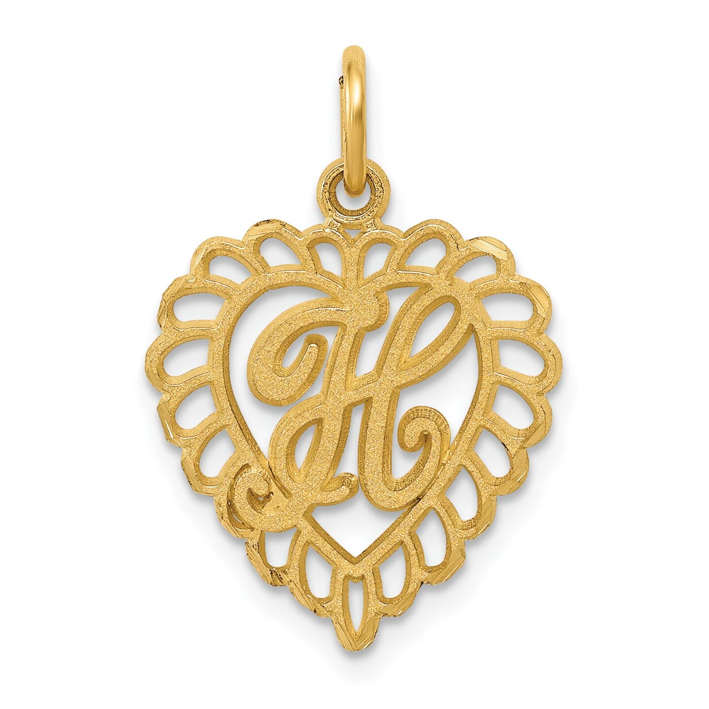 14K Gold Initial H Charm Jewelry FindingKing 23mm x 15mm
