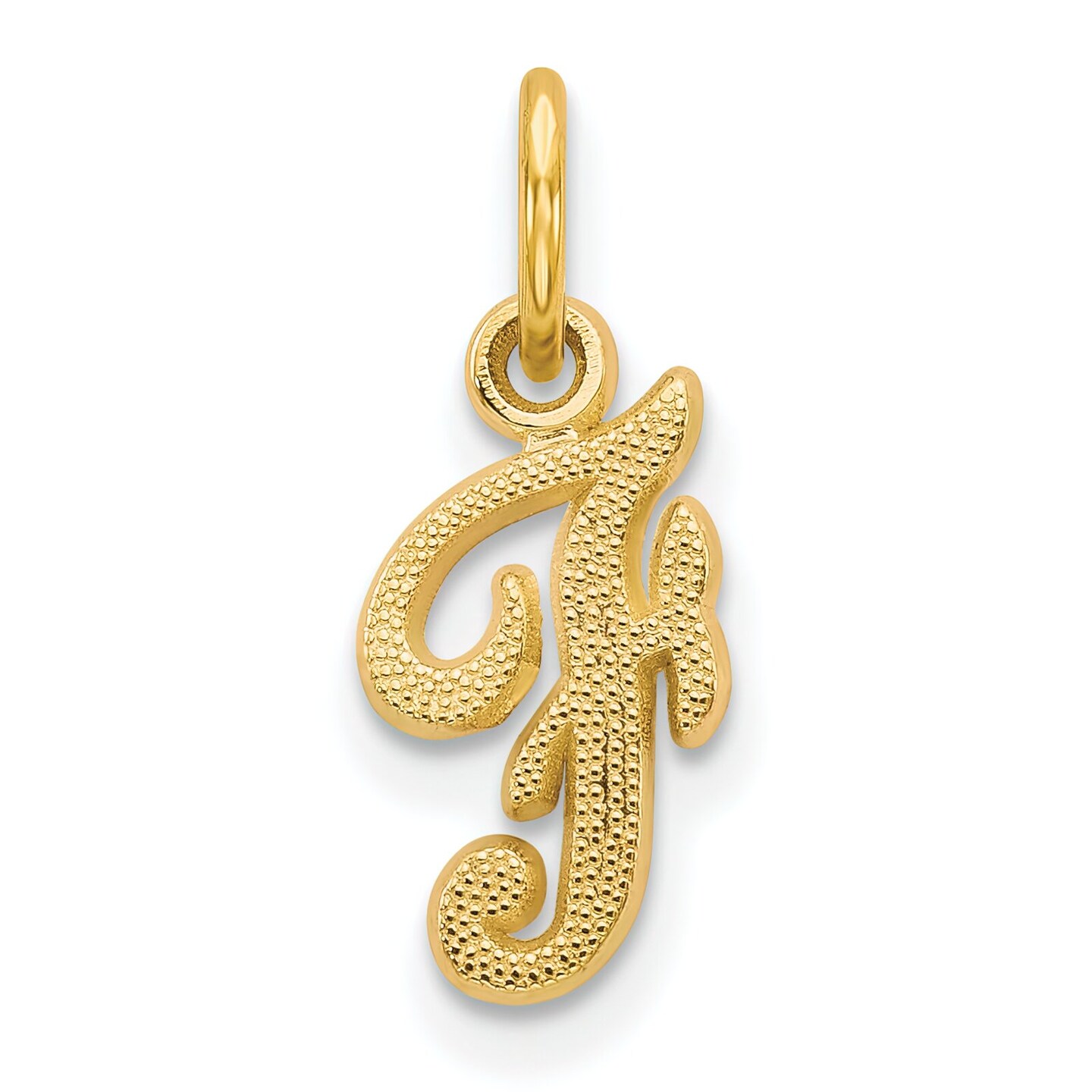 14K Gold Initial F Charm Jewelry FindingKing 16mm Long X 7mm Wide Approx.