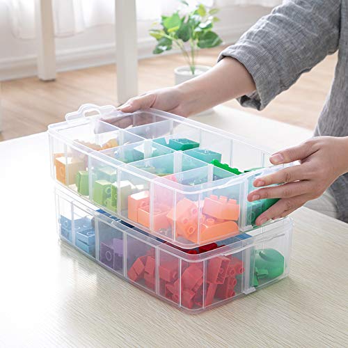  Sooyee 3-Layer Things & Crafts Storage Box with 30 Adjustable  Compartments for Organizing Washi Tape, Embroidery Accessories, Threads  Bobbins, Kids Toy, Nail Polish, Jewelry - Large : Arts, Crafts & Sewing