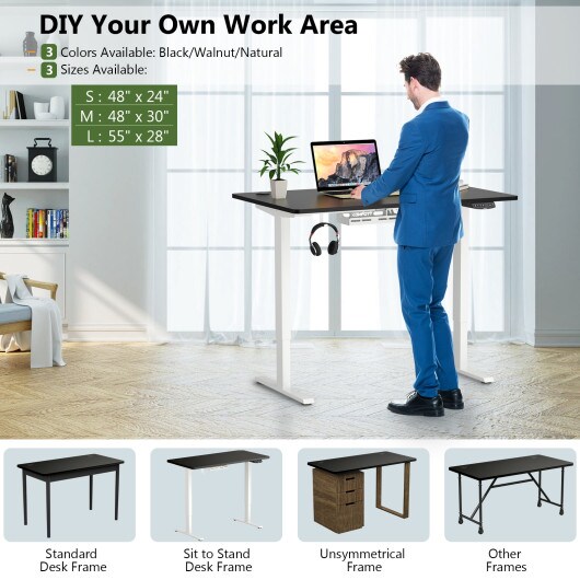 47'' x 30'' Universal Tabletop for Standard and Standing Desk Frame