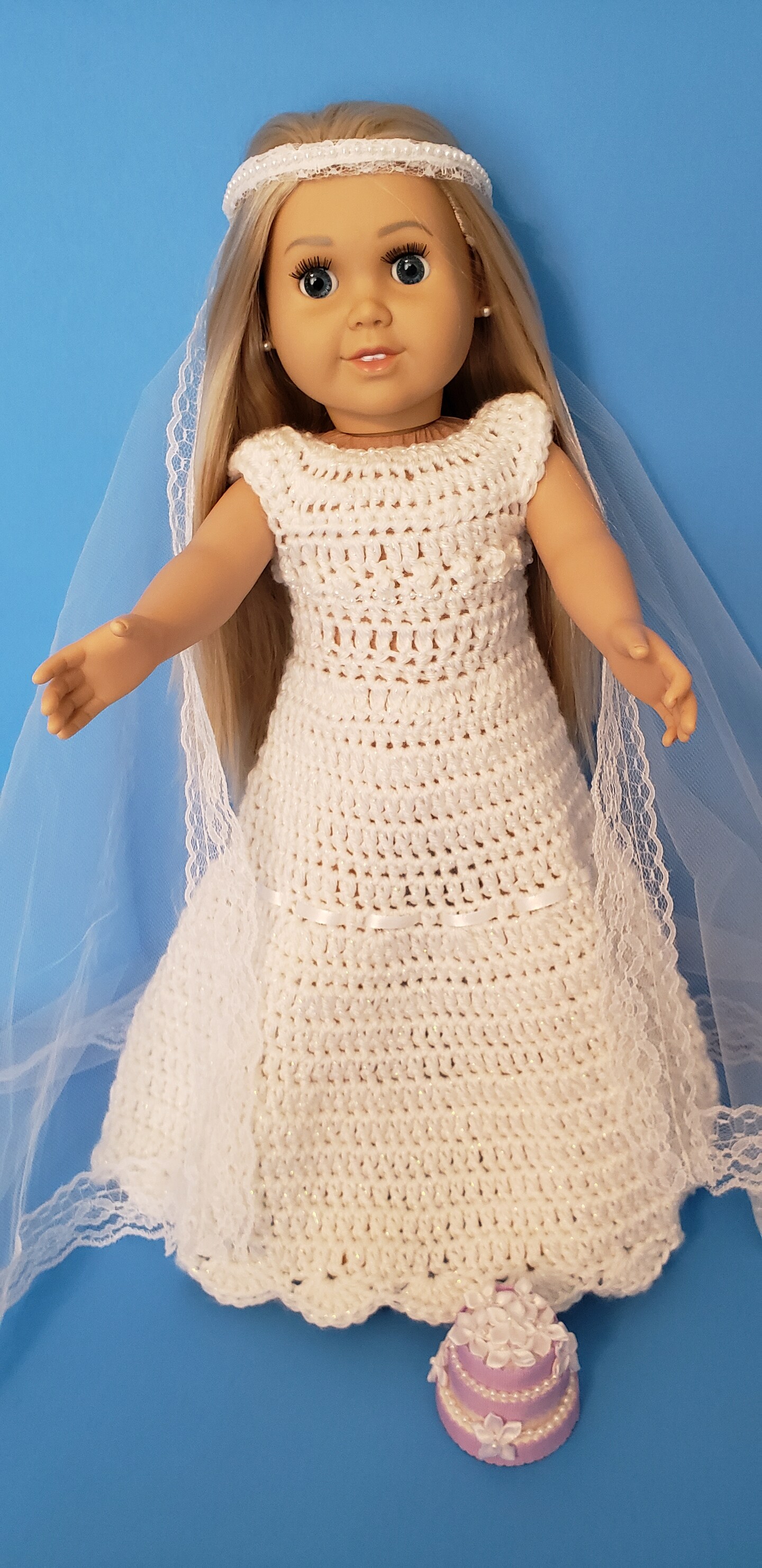 crochet doll wedding dress https://sculpturingface.etsy.com/listing/4468945685 #amigurumi #crochet  #patterns by #sculpturingface #bridaldress The patterns for Bridal Veil is  now available in my Etsy shop