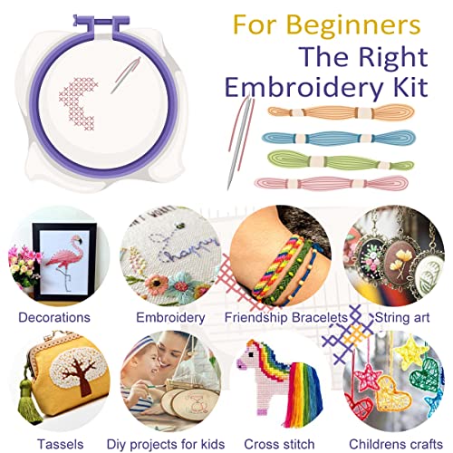 Embroidery Floss Friendship Bracelet String Kit 218 Pack - Embroidery Thread and Accessories - Perfect Thread for Cross Stitch, Hand Embroidery, Strin