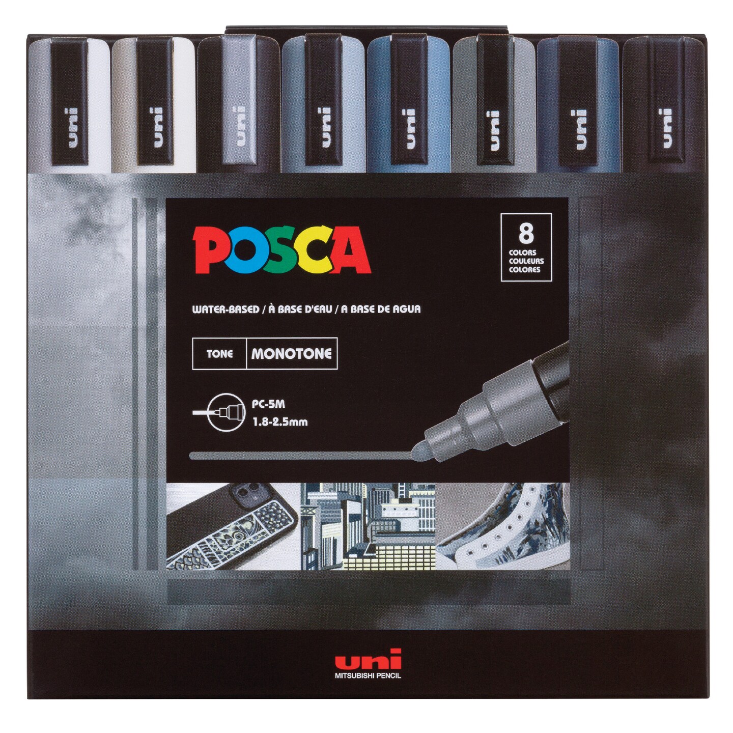 POSCA Paint Marker Sets, 8-Color PC-5M, Warm Tone Set - Forstall Art Center