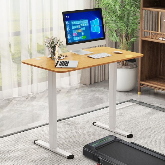 45.5 Inch Electric Height Adjustable Standing Desk with 2-Button Controller and Metal Frame