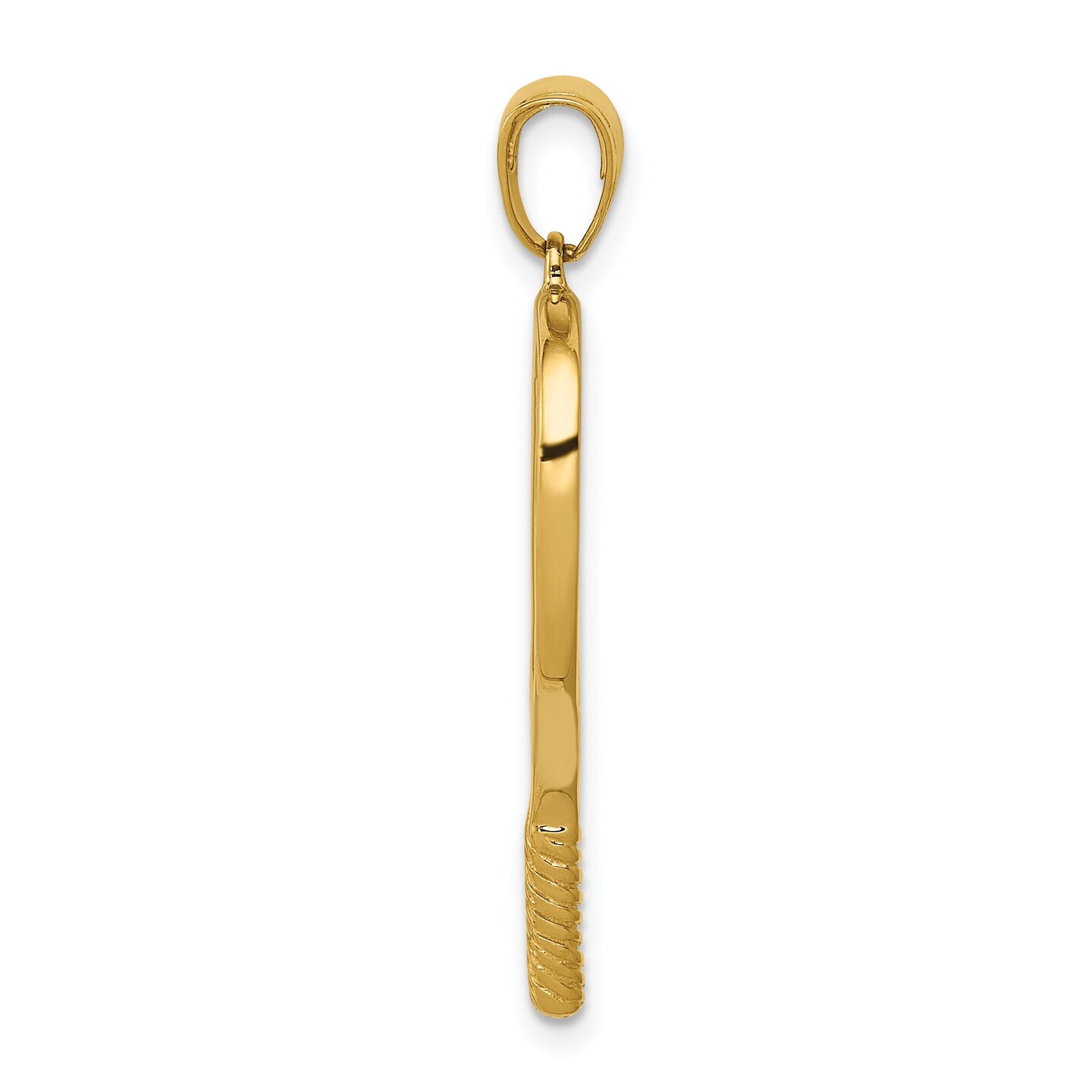 14K Yellow Gold 3D Tennis Racquet Charm Sports Pendant Jewerly 30mm x 20mm
