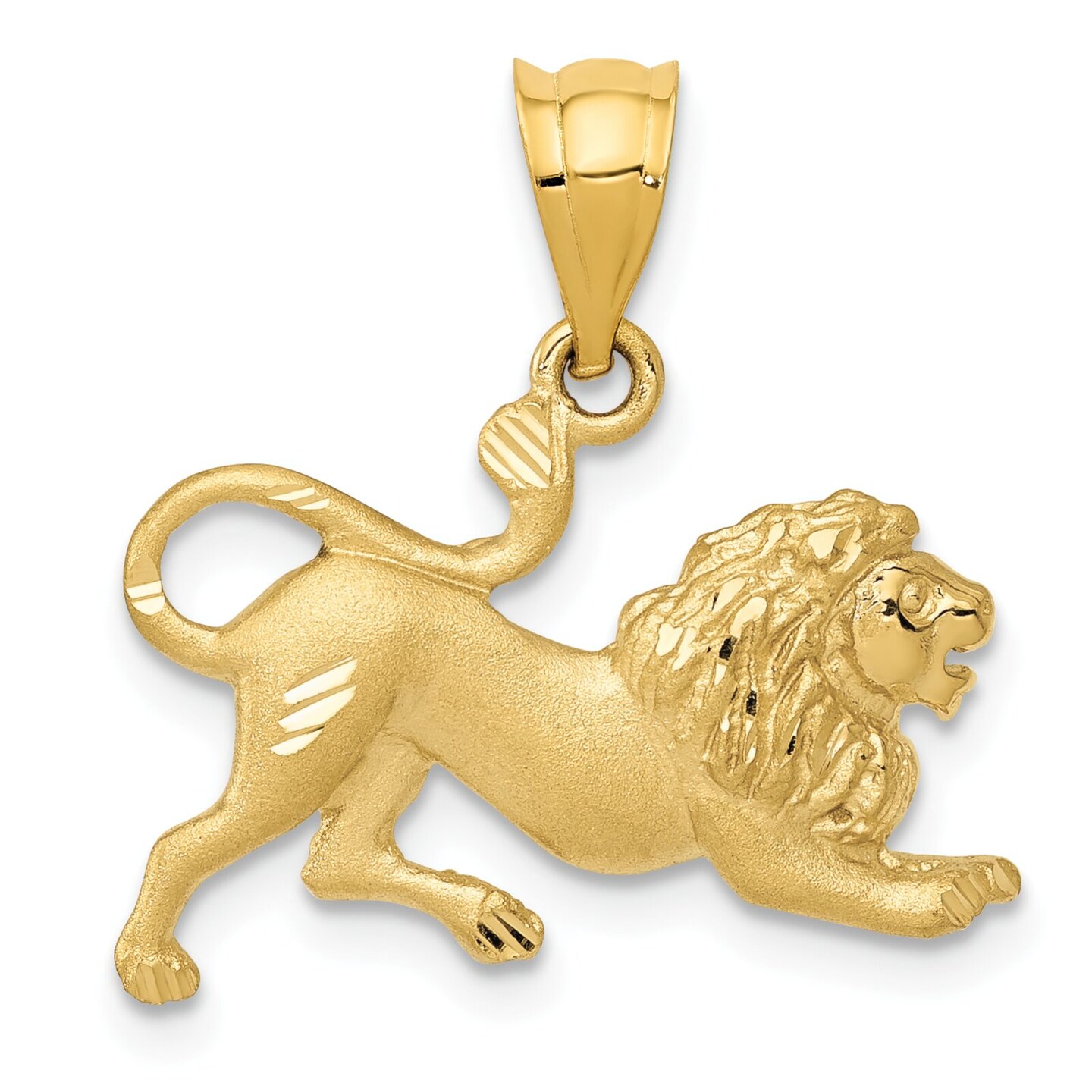 14K Gold Lion Charm Jewelry FindingKing 19mm Long X 20mm Wide Approx.