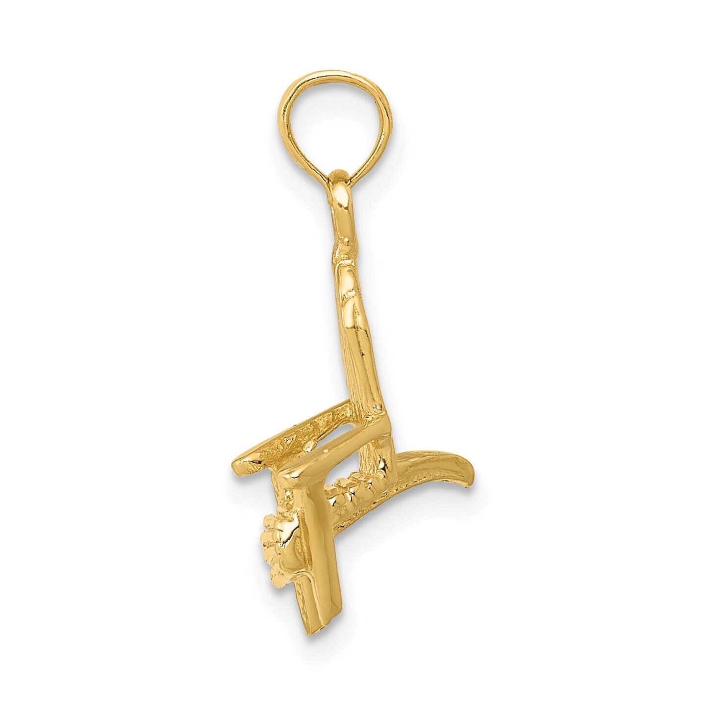 14K Yellow Gold Adirondack Beach Chair Charm Pendant Jewerly 22mm x 18mm