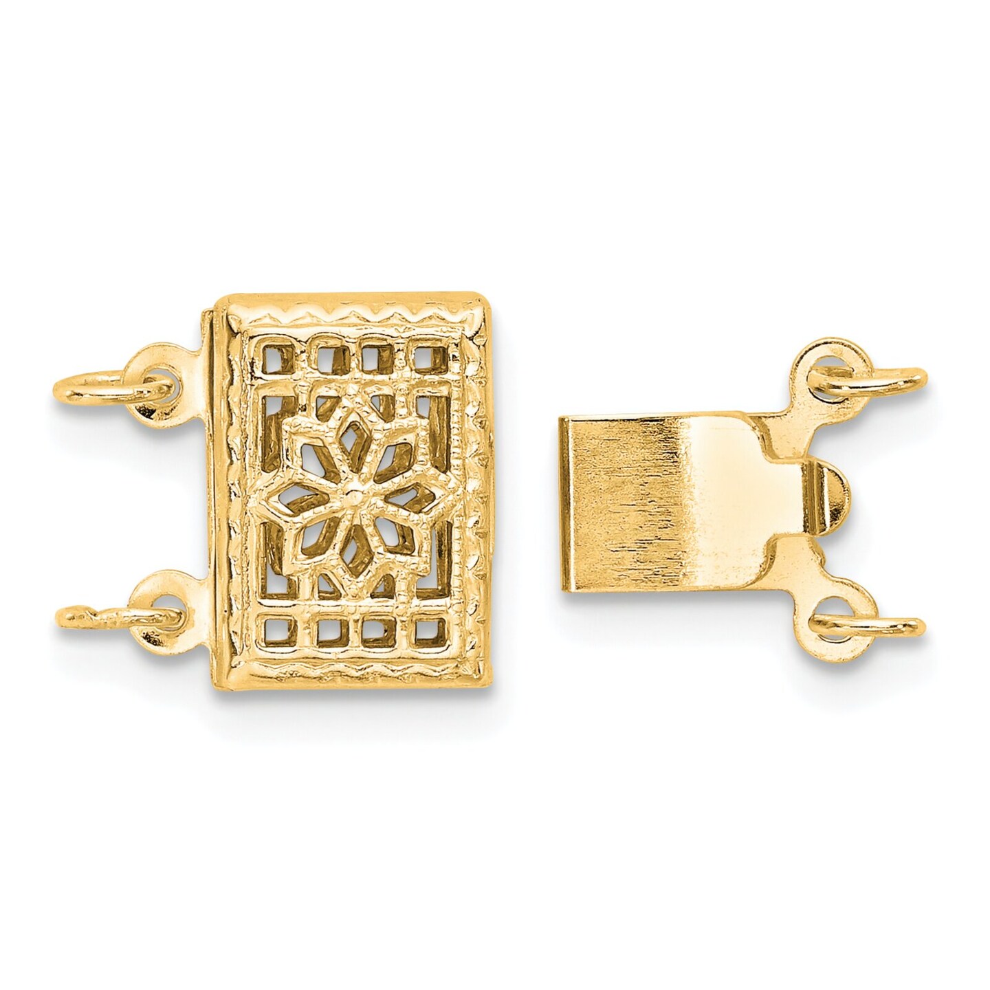Gold Filled Filigree 3 Strand Pearl Clasp (7.30mm to 7.40mm)