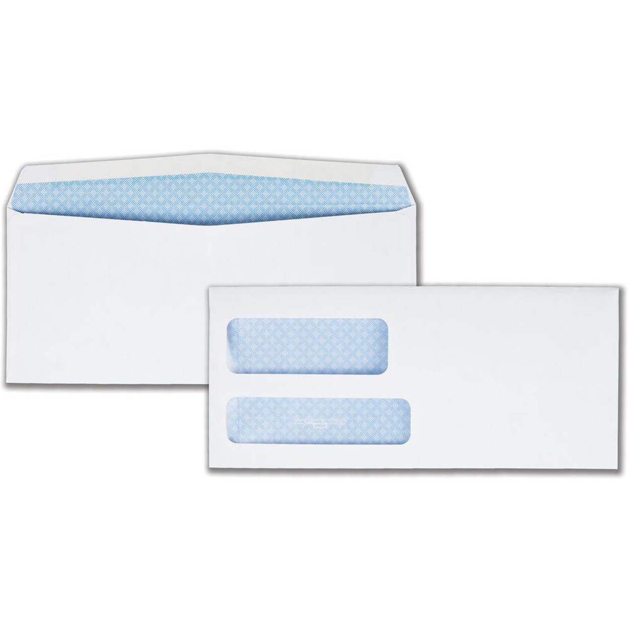 Quality Park Double Window Gum Closure Envelopes - Double Window - Gummed - Wove - White