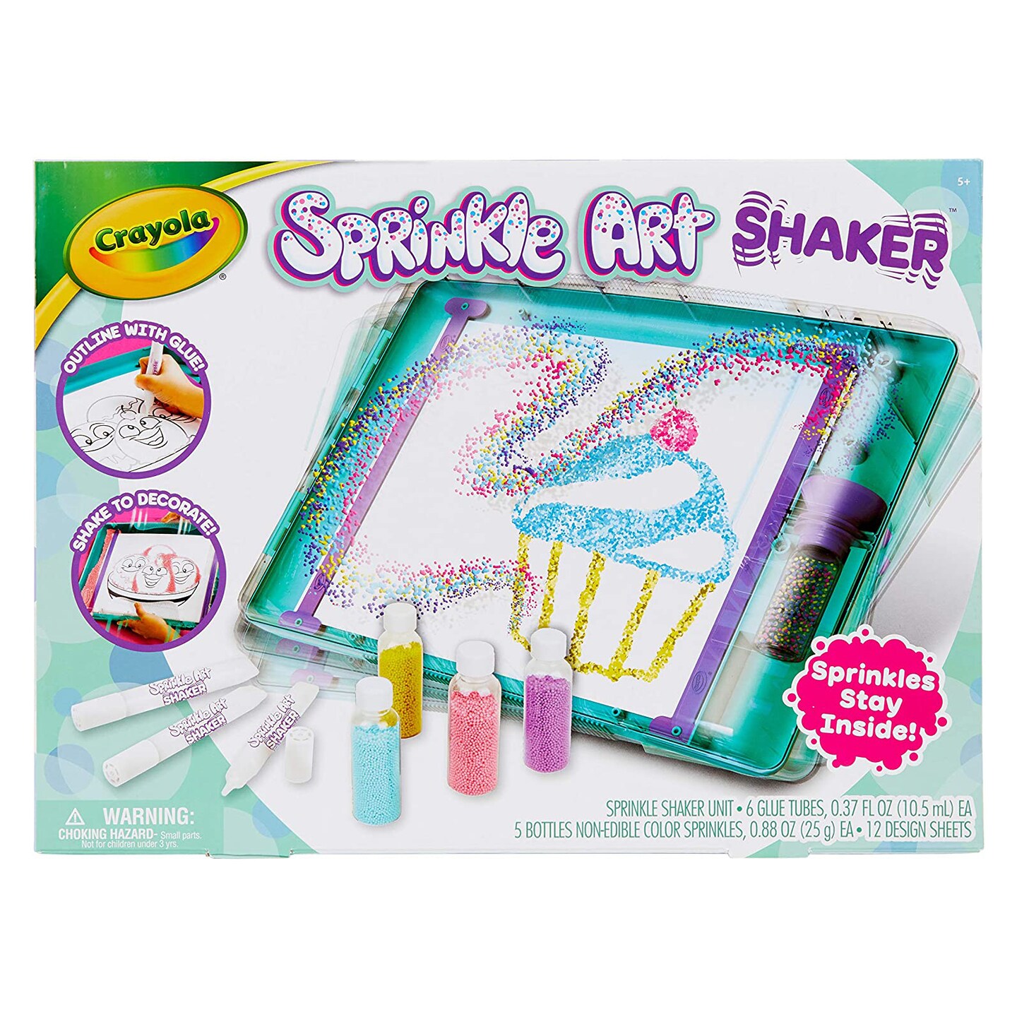 Crayola Sprinkle Art Shaker, Rainbow Arts and Crafts, Gifts for Girls &#x26; Boys, Ages 5, 6, 7, 8