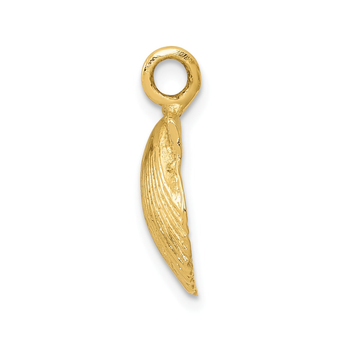 14K Yellow Gold Seashell Pendant Ocean Jewelry 18.6mm x 12.8mm