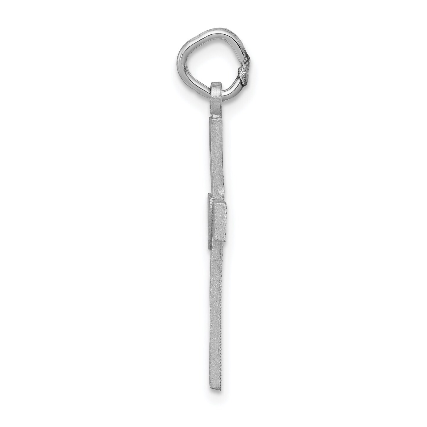14K White Gold Heart Cross Charm Pendant FindingKing Jewerly 28mm x 14mm
