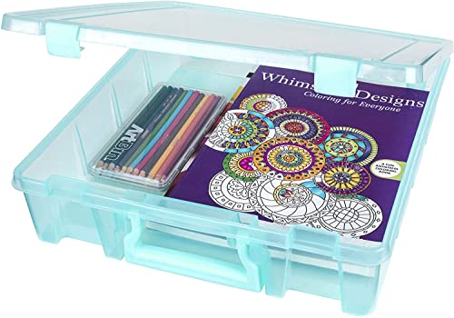 ArtBin 6955AA Super Satchel 1-Compartment Box, Art &#x26; Craft Organizer, 1-Pack, Translucent Aqua