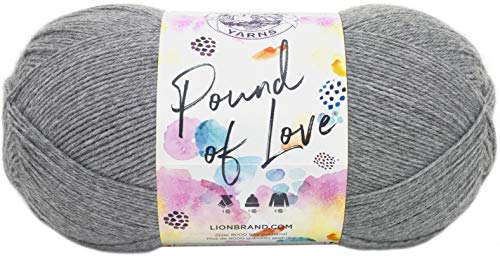 Lion Brand Yarn Pound of Love, Value Yarn, Large Yarn for Knitting and  Crocheting, Craft Yarn, Oxford Grey
