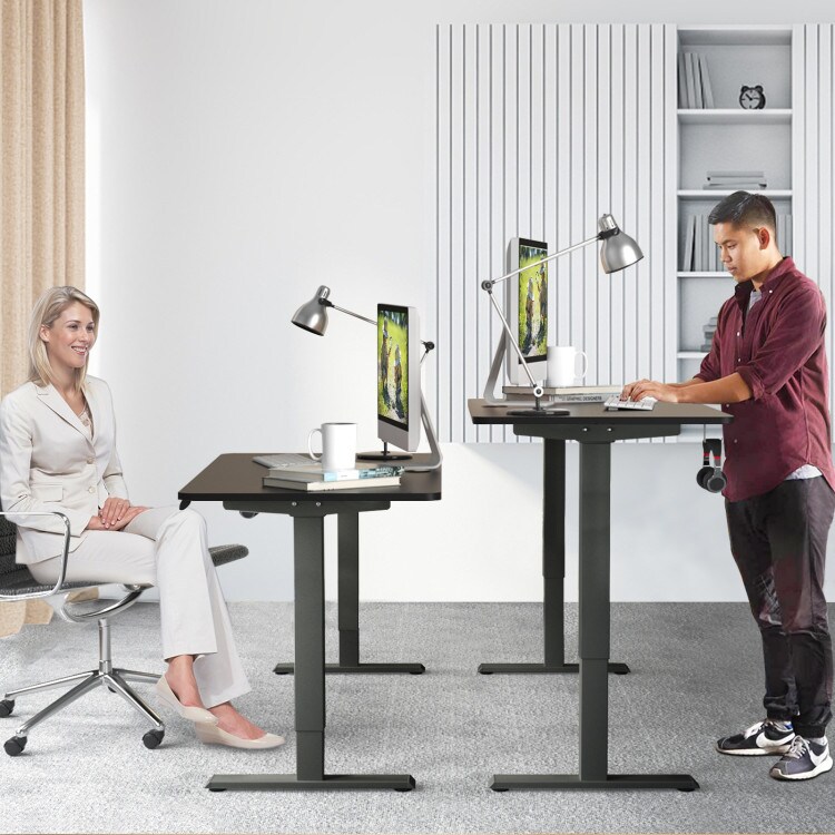 Electric Computer Standing Desk with Height Adjustable and Cable Management Hole
