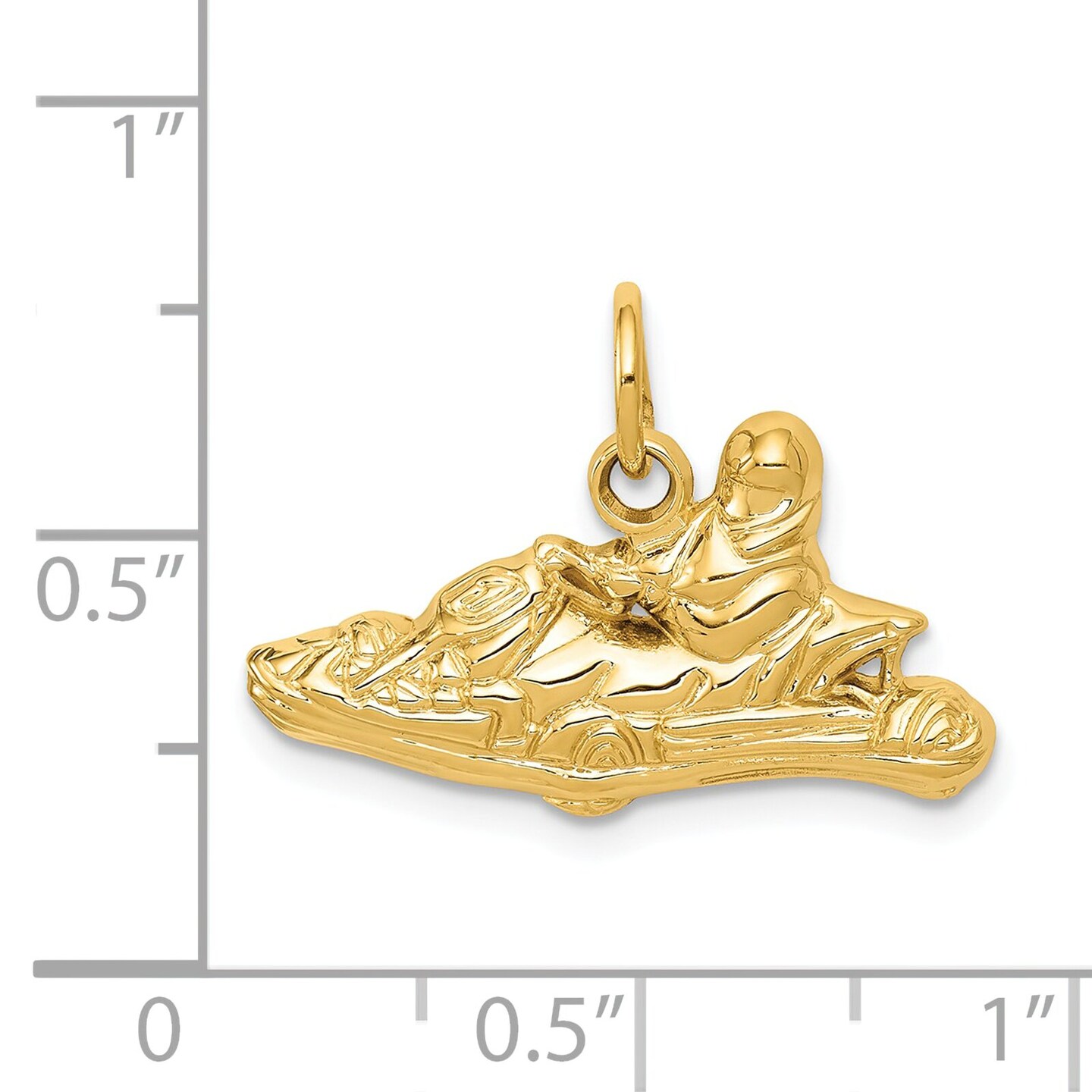 14K Gold Go-Kart Charm Pendant Jewelry 16 x 21 mm