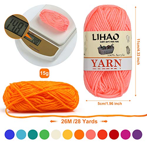 12 Skeins Mini Yarn for Knitting Crochet Craft - 100% Acrylic