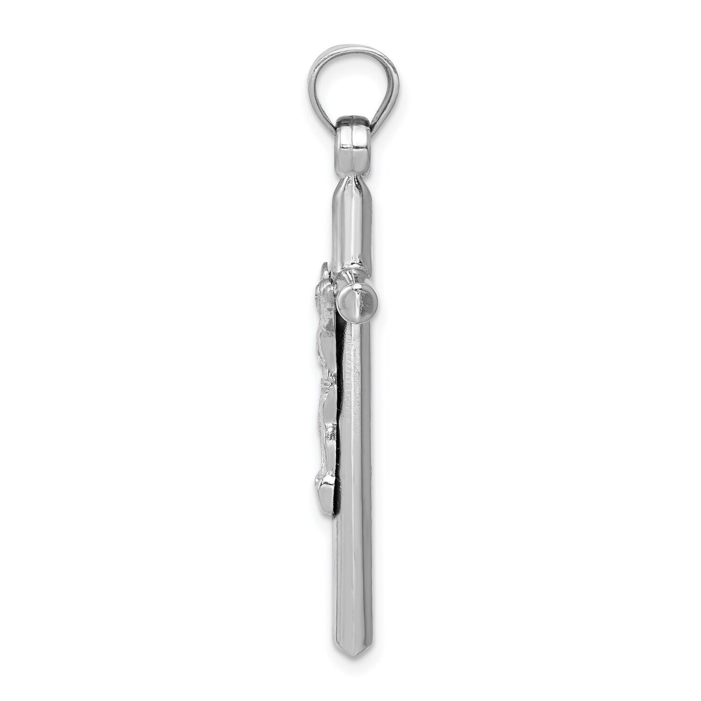 14K White Gold Crucifix Pendant Charm Religious 39 X 20mm Jewerly