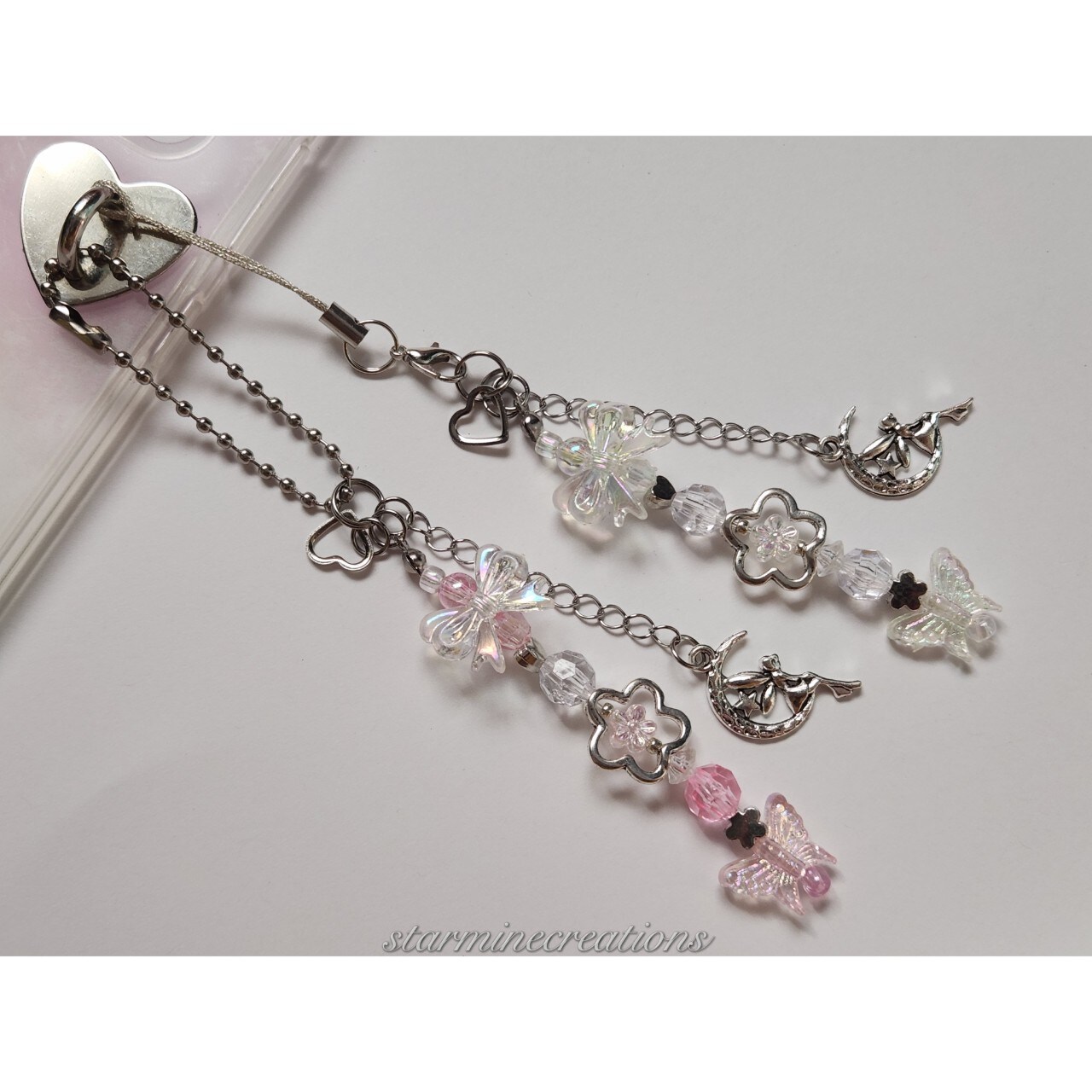 Pink Aesthetic Phone Charm Cute Beaded Custom Cellphone Strap Personalized  Phone Chain Lanyard 
