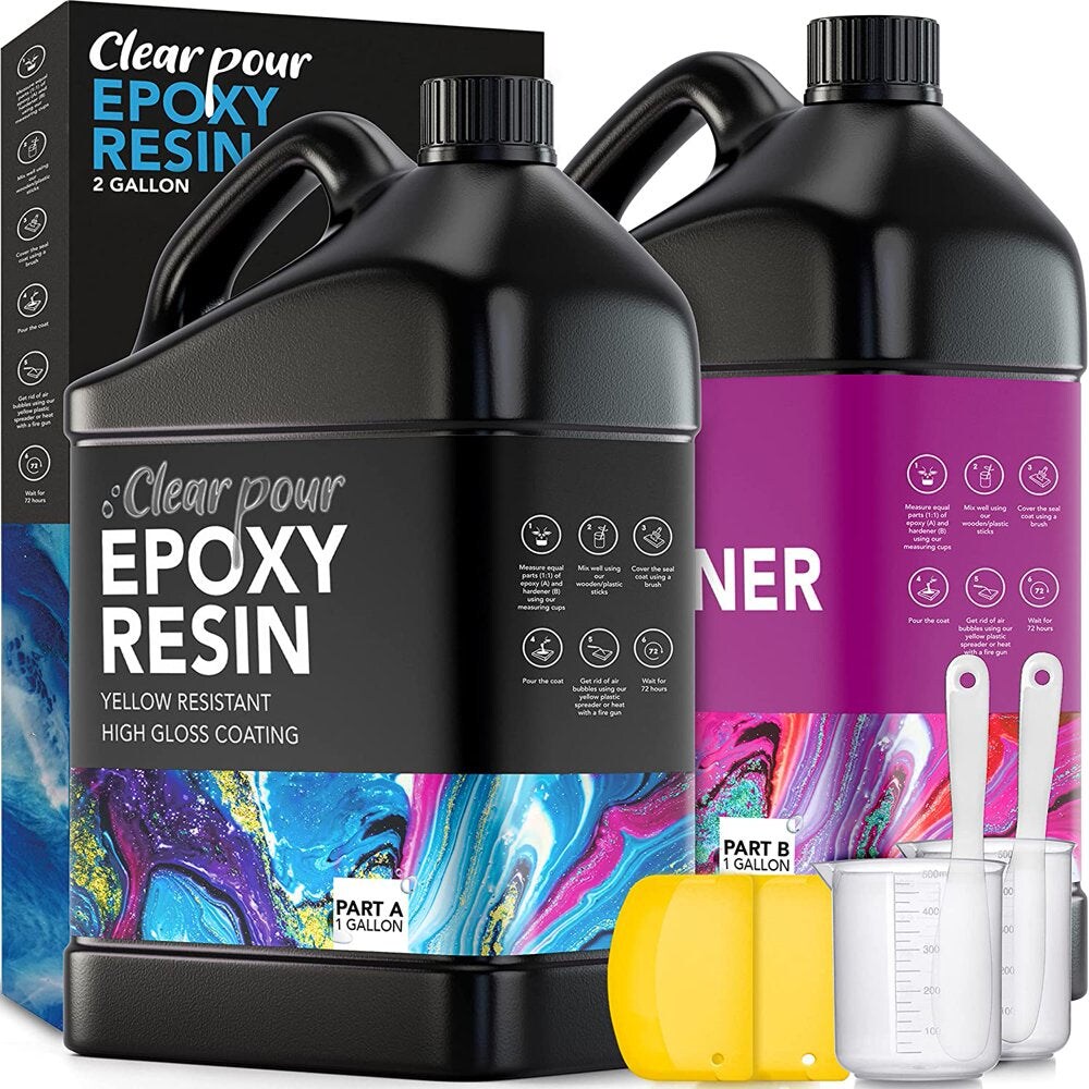 2 Part Clear Epoxy Resin Coating, Sealing, Easy Mixing, Craft Epoxy,  Countertop Resin