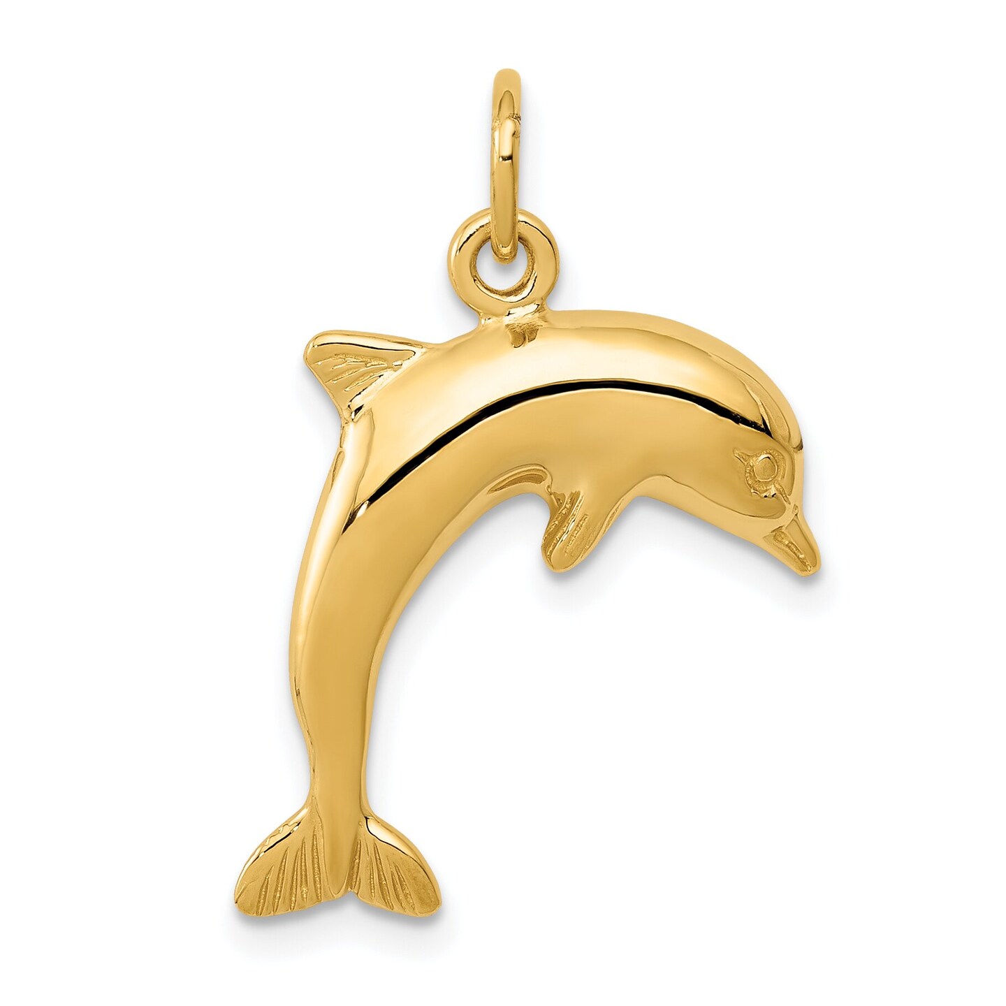 14K Gold Dolphin Charm Jewelry FindingKing 2mm Long X 15mm Wide Approx.